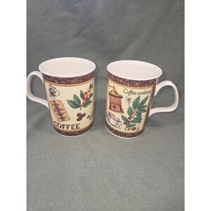 Elegance Fine Bone China Coffee Mugs Set of 2 Made in England 1997 Brazil
